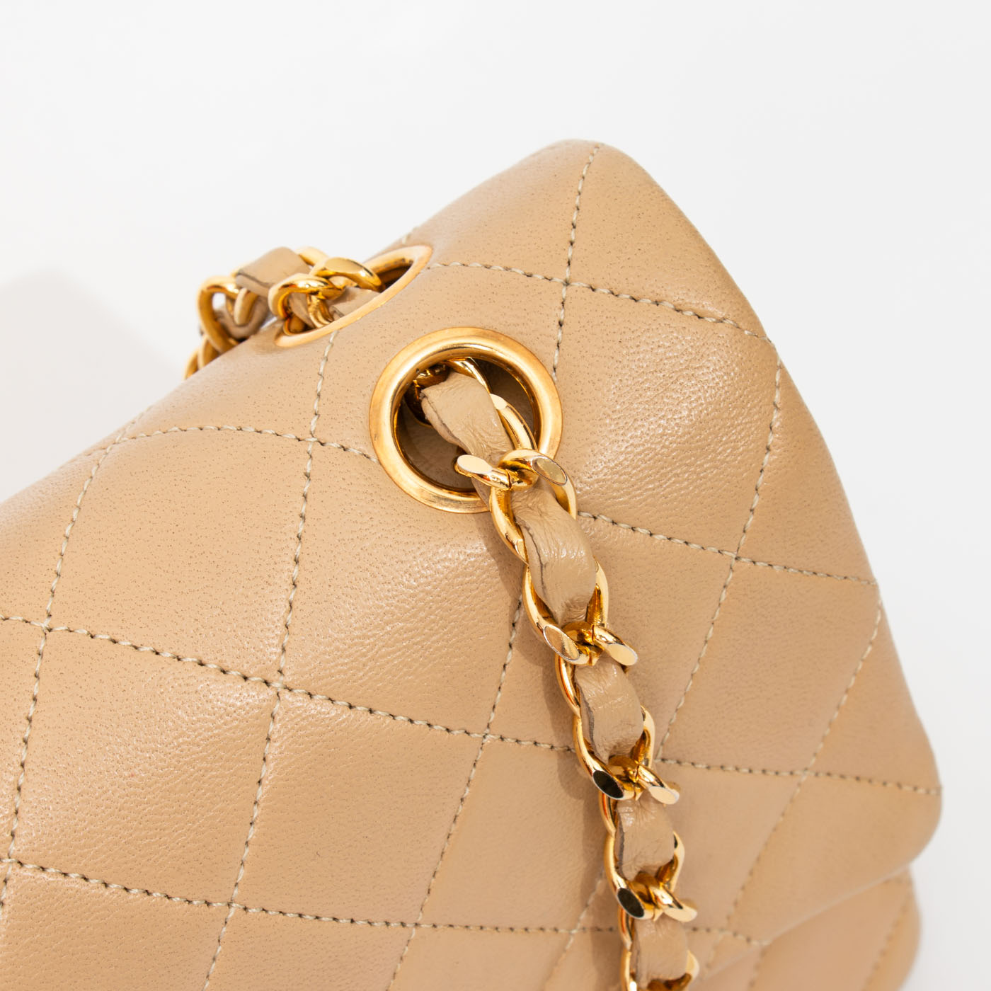 Chanel Tasche Timeless Small Lambskin Double Flap Beige 375627 – Bild 8