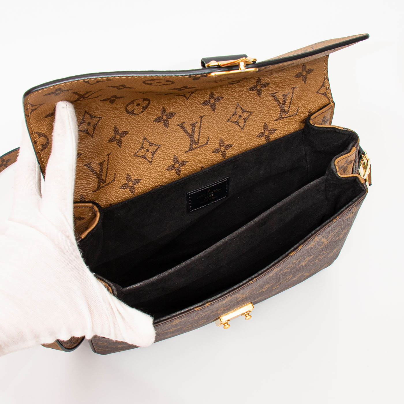 Pochette Métis Louis Vuitton en toile Monogram Reverse marron avec finitions dorées – Image 10