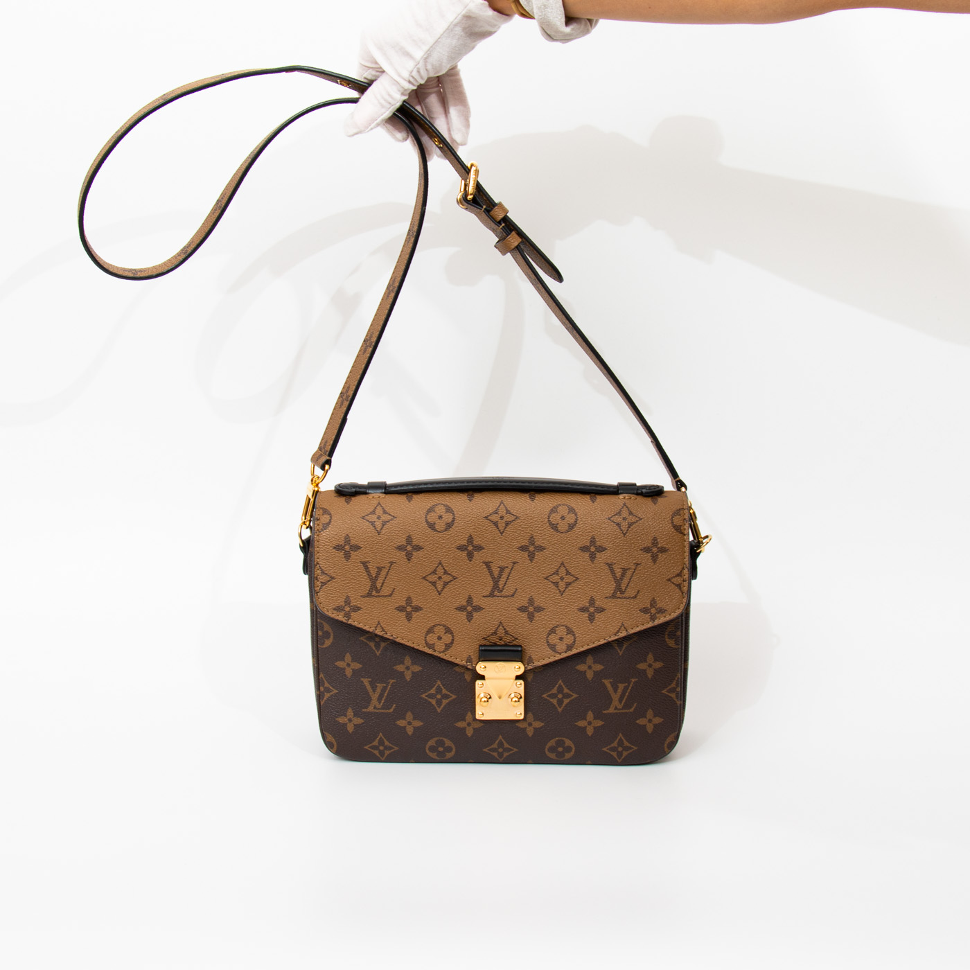Pochette Métis Louis Vuitton en toile Monogram Reverse marron avec finitions dorées – Image 6