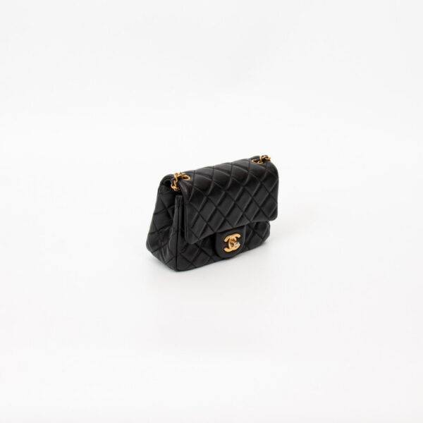 Chanel Handtasche Mini Flap Square 17 Lammleder Schwarz mit GHW 2020–2021 30993232