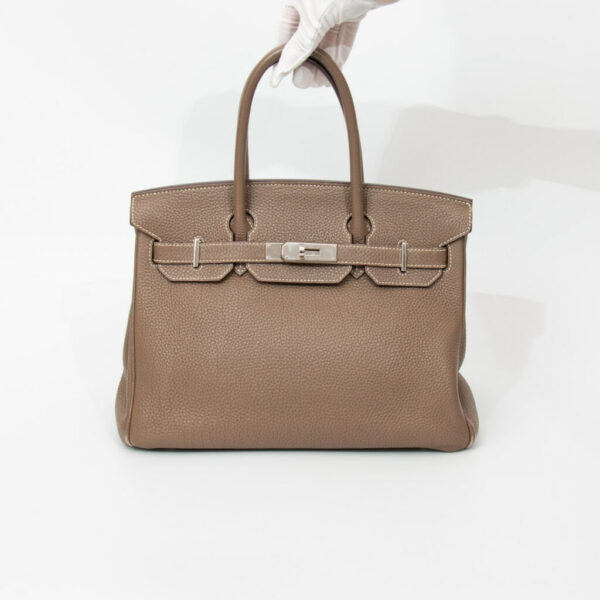 Sac Hermès Birkin 30 Togo Étoupe avec finitions en palladium 2013