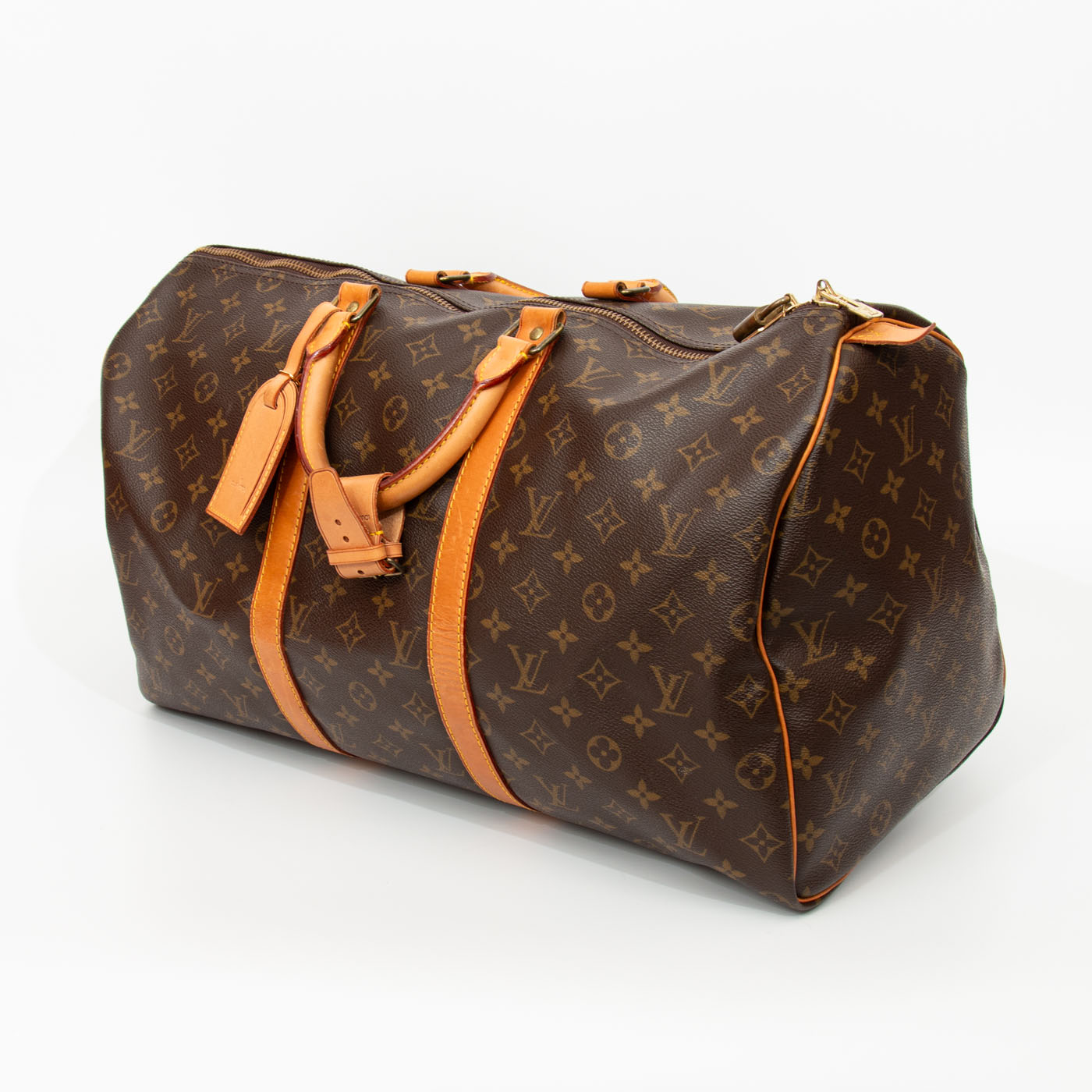 Louis Vuitton Tasche Monogram Keepall 50 Canvas Braun 1990 MB1910 – Bild 2