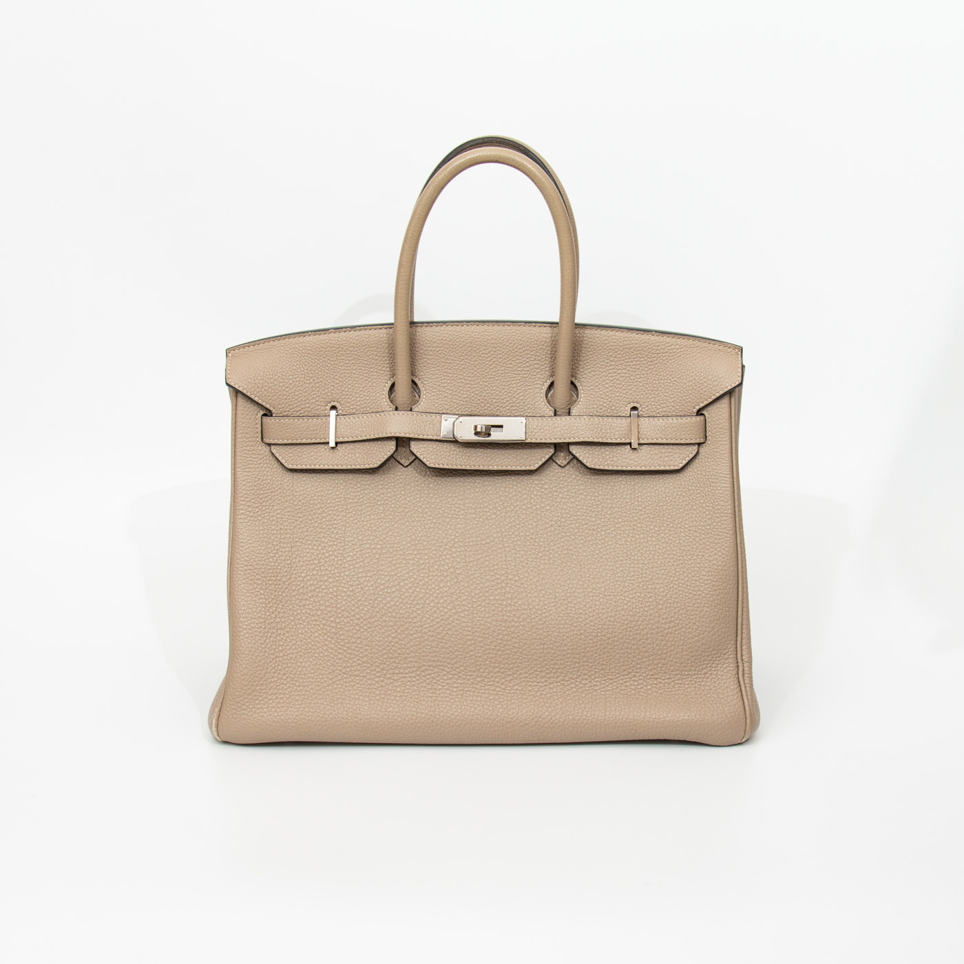 Hermès Handtasche Birkin 35 Retourne Togo-Leder Grau Mit Silberner Hardware 2010