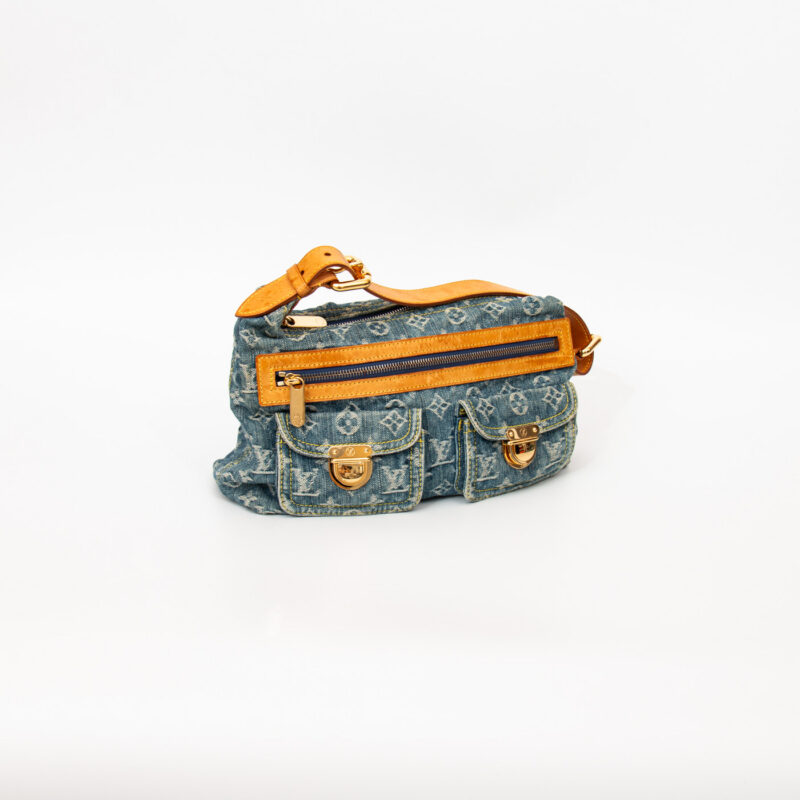 Louis Vuitton Monogram Denim Baggy PM Blue 2006 TH1006 – Image 2