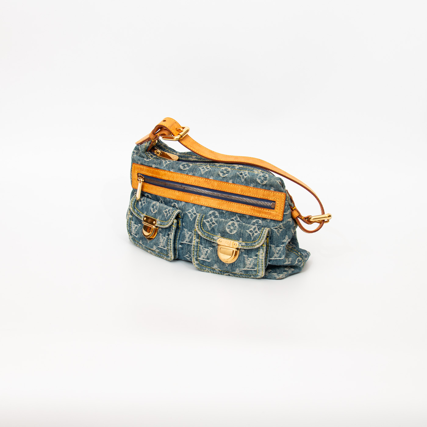 Louis Vuitton Monogram Denim Baggy PM Blue 2006 TH1006 – Image 3
