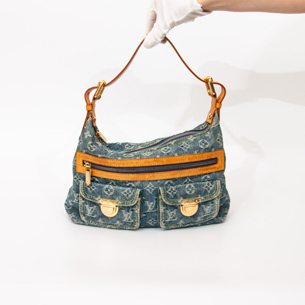 Louis Vuitton Bag Monogram Denim Baggy Pm Blue 2006 TH1006