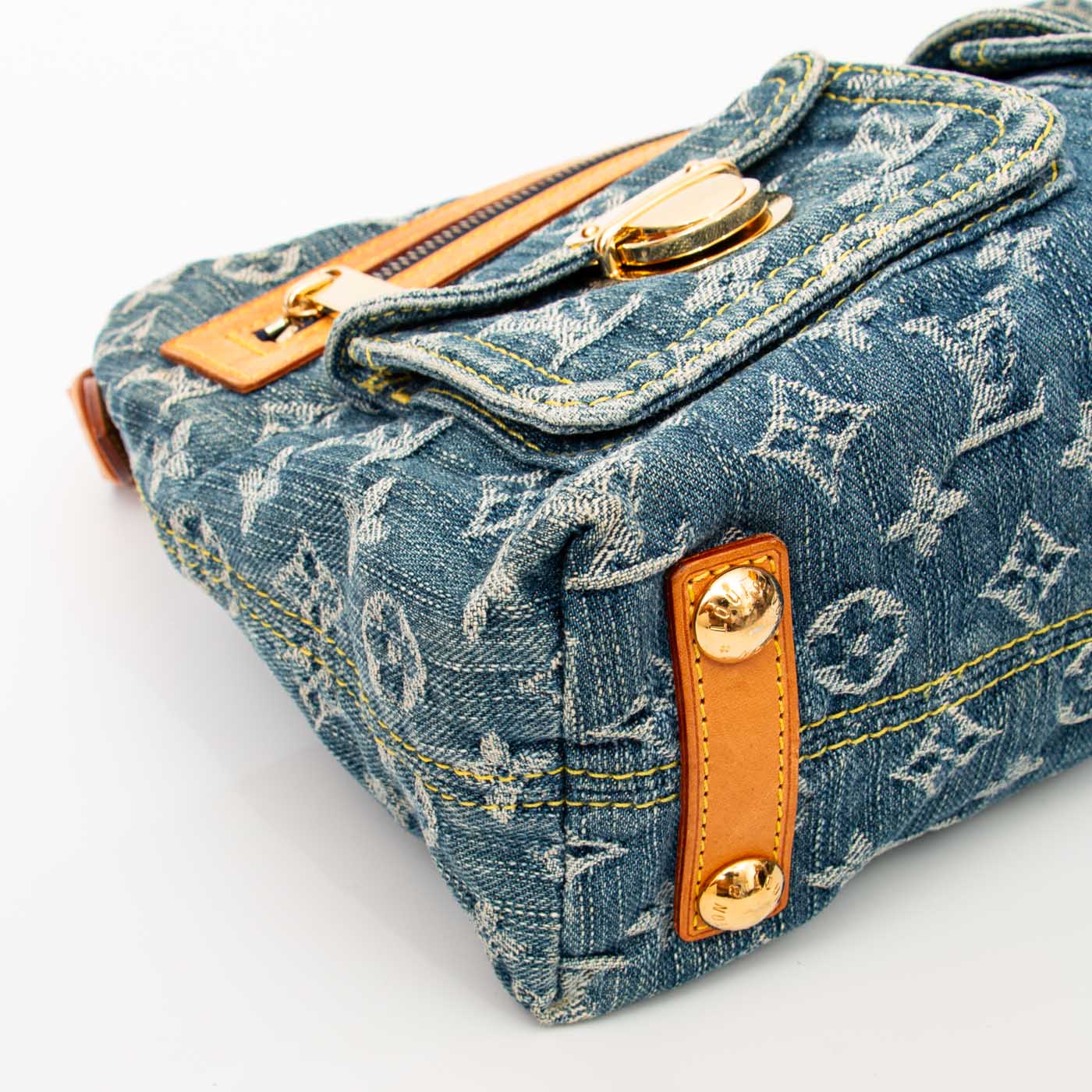 Louis Vuitton Monogram Denim Baggy PM Blue 2006 TH1006 – Image 8