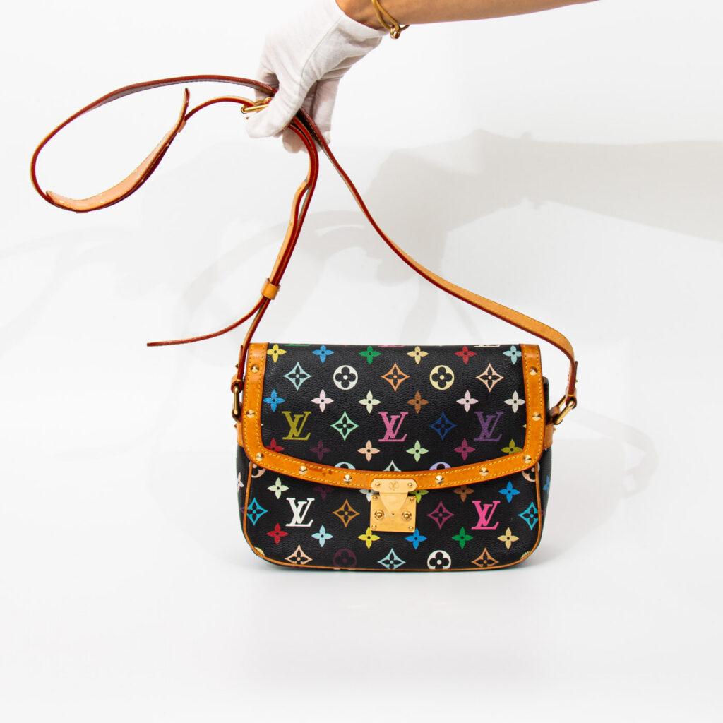 Louis Vuitton Tasche Multicolor Sologne Canvas Schwarz mit goldener Hardware 2004 VI0074