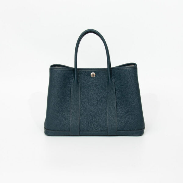 Hermès Garden Party 30 Togo Leder Tasche in Marine Blau