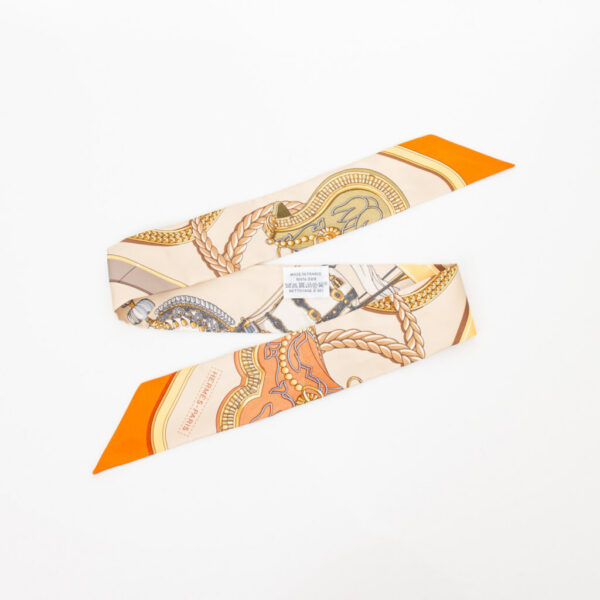 Hermès Twilly Grand Apparat Tuch Seide Orange