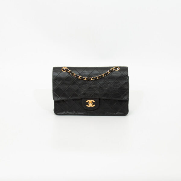 Chanel Tasche Timeless Double Flap Medium Schwarz 1986–1988 0927369