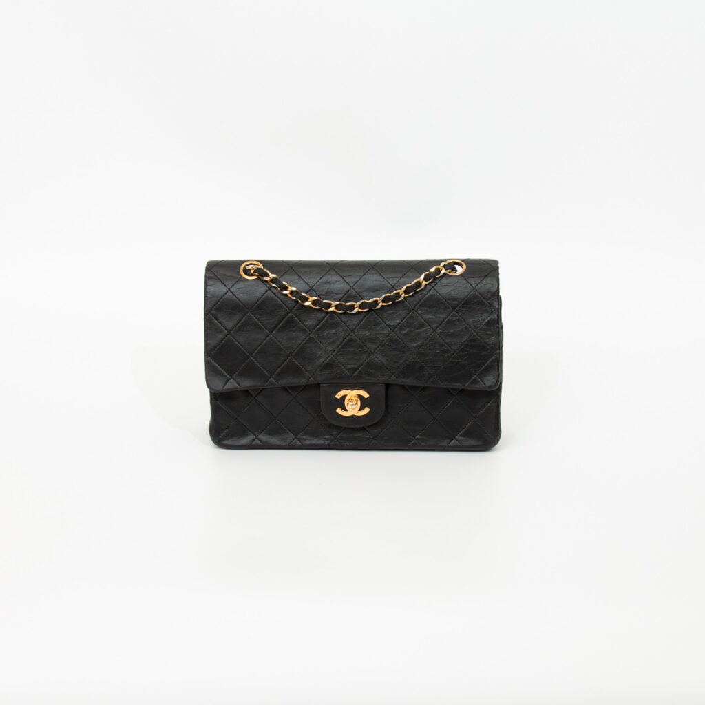 Chanel Tasche Timeless Double Flap Medium Schwarz 1986–1988 0927369