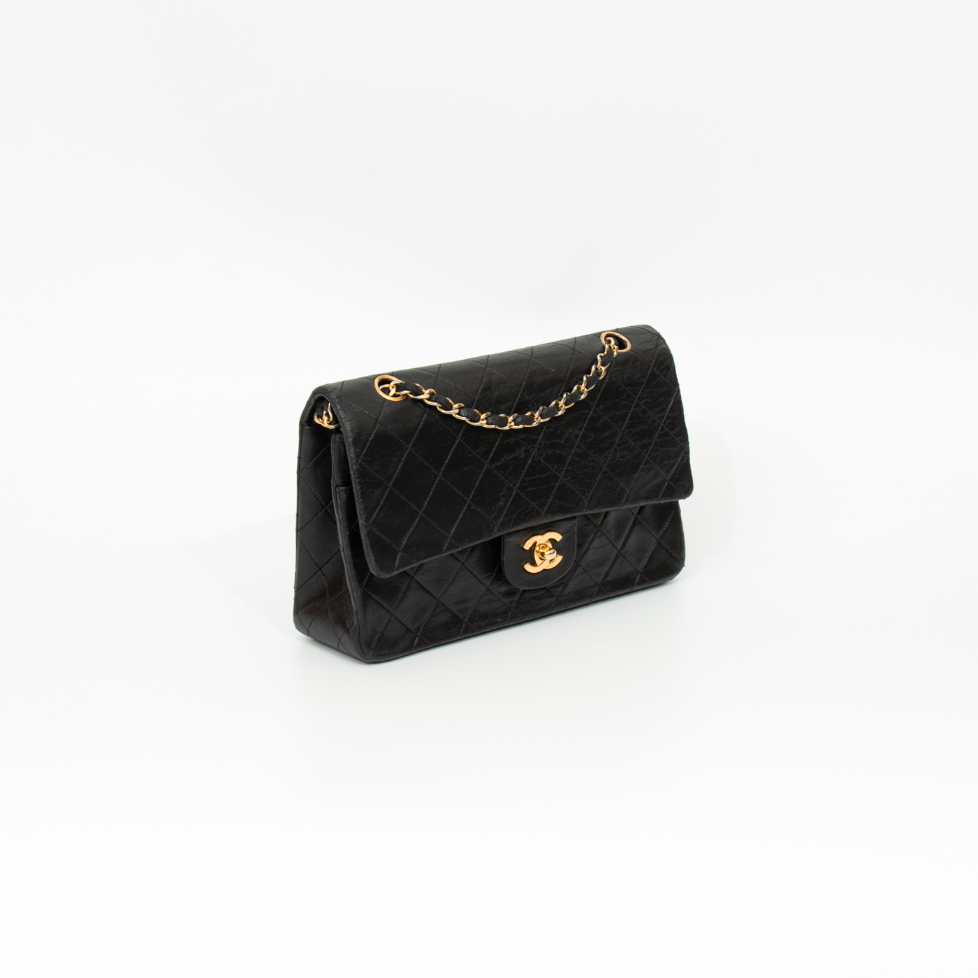 Chanel Tasche Timeless Double Flap Medium Schwarz 1986–1988 0927369 – Bild 3