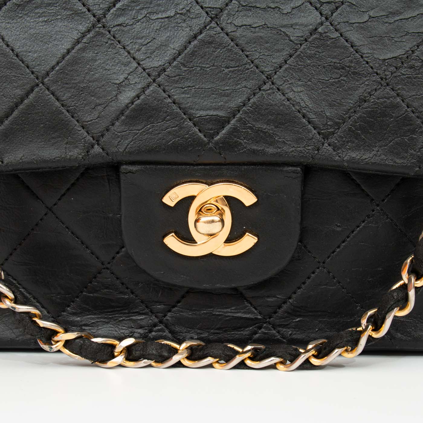 Chanel Tasche Timeless Double Flap Medium Schwarz 1986–1988 0927369 – Bild 7