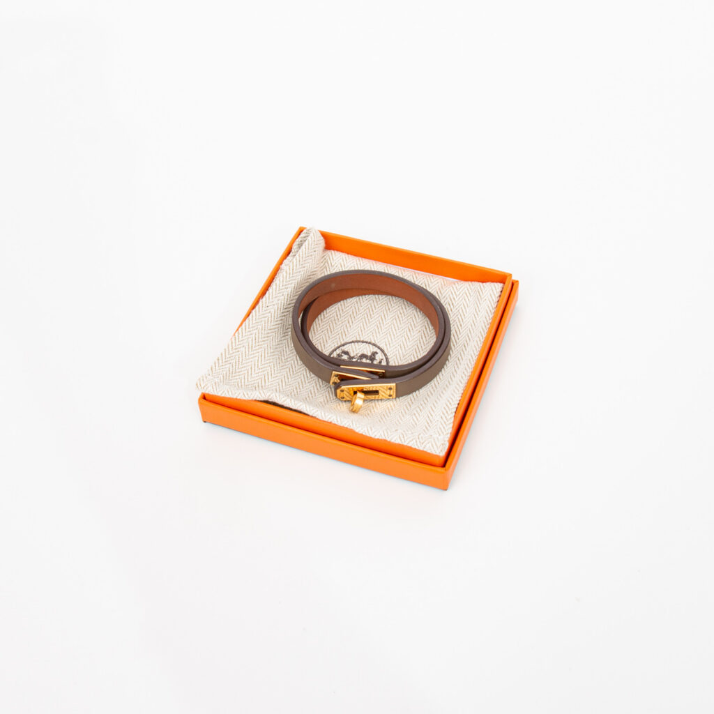 Hermès Armband Mini Kelly Dubletour Leder Gold T2