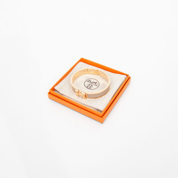 Hermès Bracelet Clic H PM Marron Glacé Or Émail