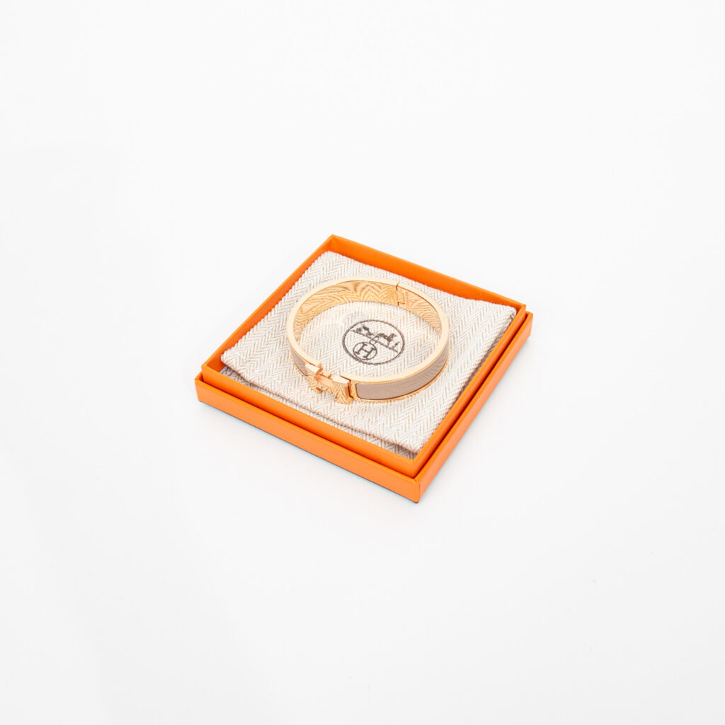 Hermès Clic H Armreif PM Marron Glacé Gold Emaille