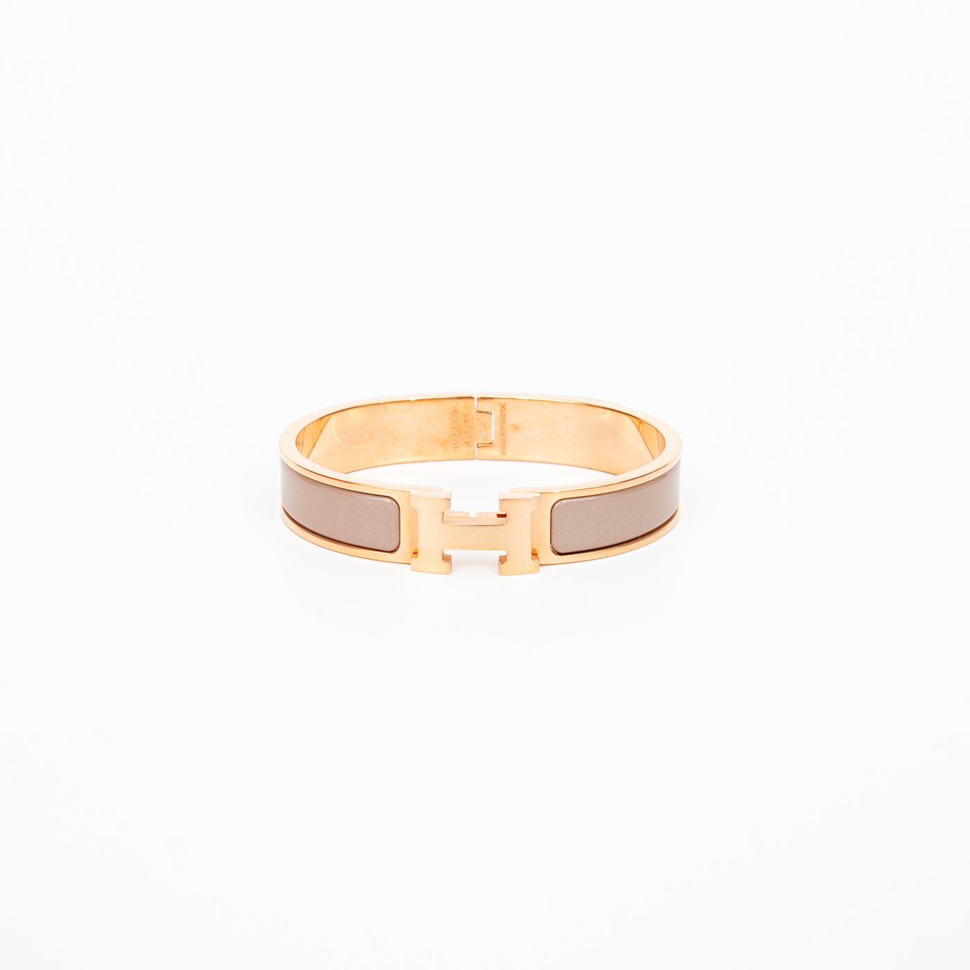 Hermès Clic H Bangle PM Marron Glacé Or Émail – Image 2