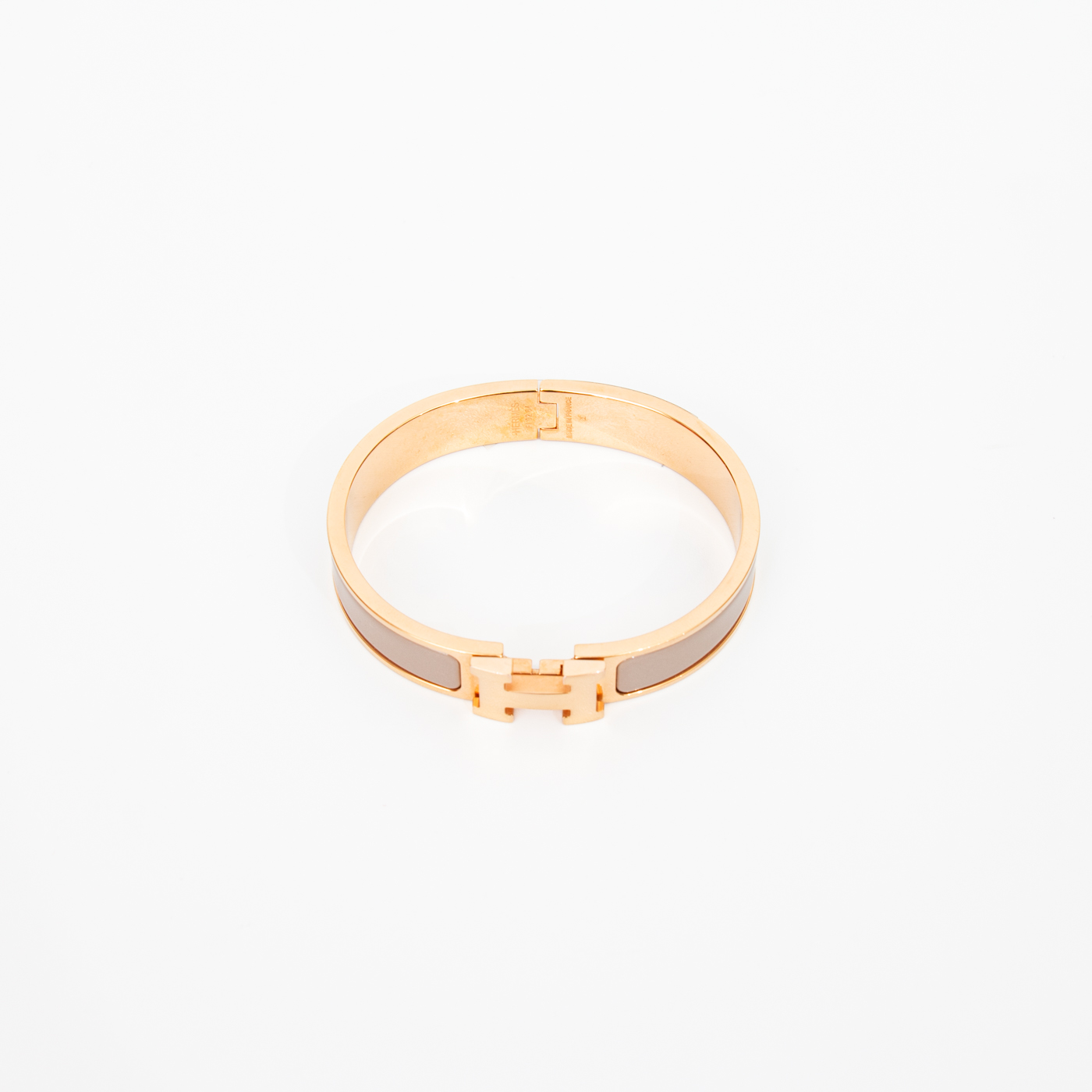 Hermès Clic H Bangle PM Marron Glacé Or Émail – Image 3