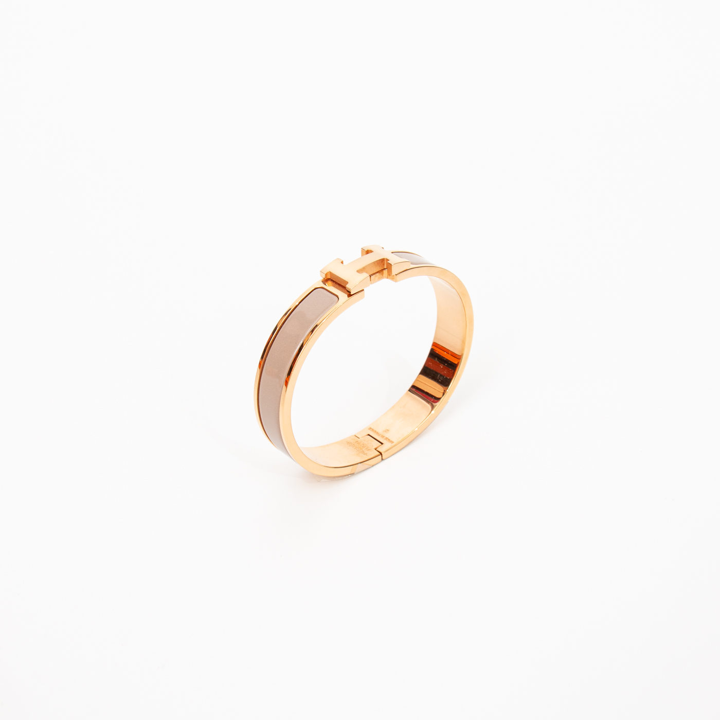 Hermès Clic H Bangle PM Marron Glacé Or Émail – Image 4