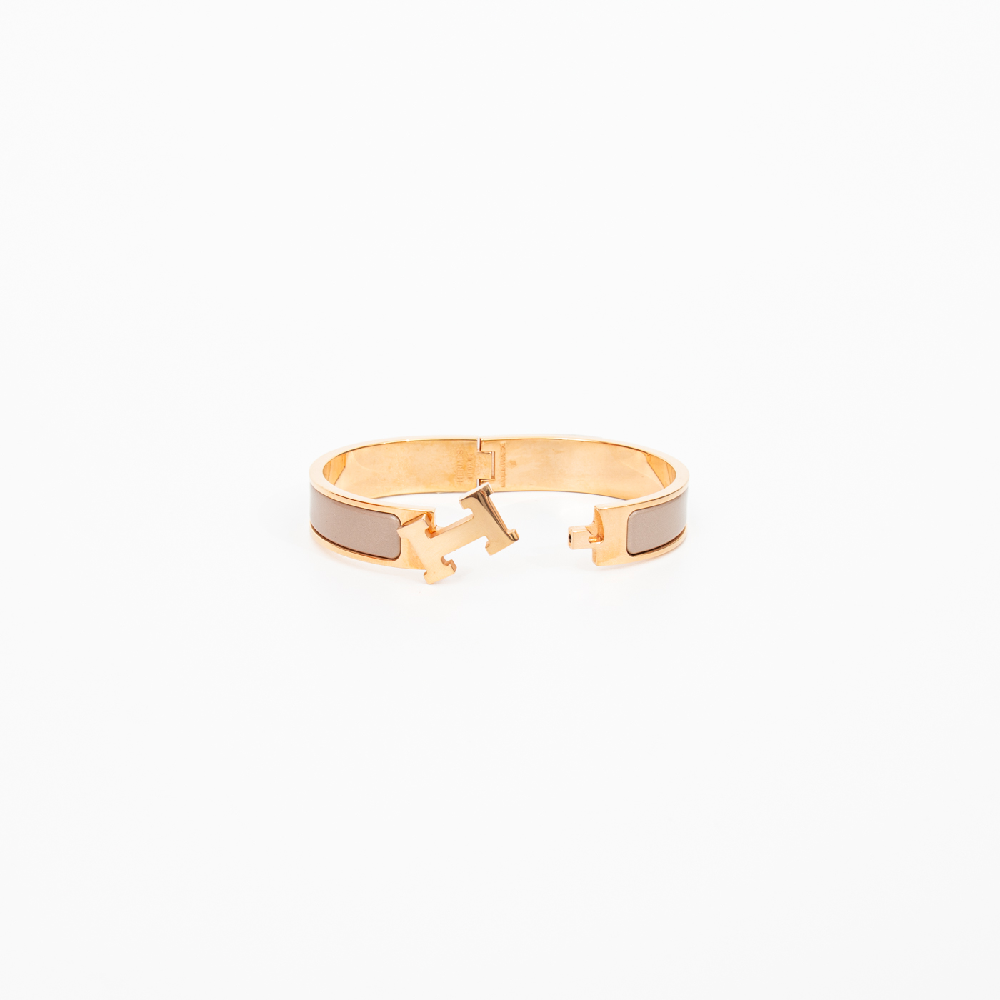 Hermès Clic H Bangle PM Marron Glacé Or Émail – Image 5