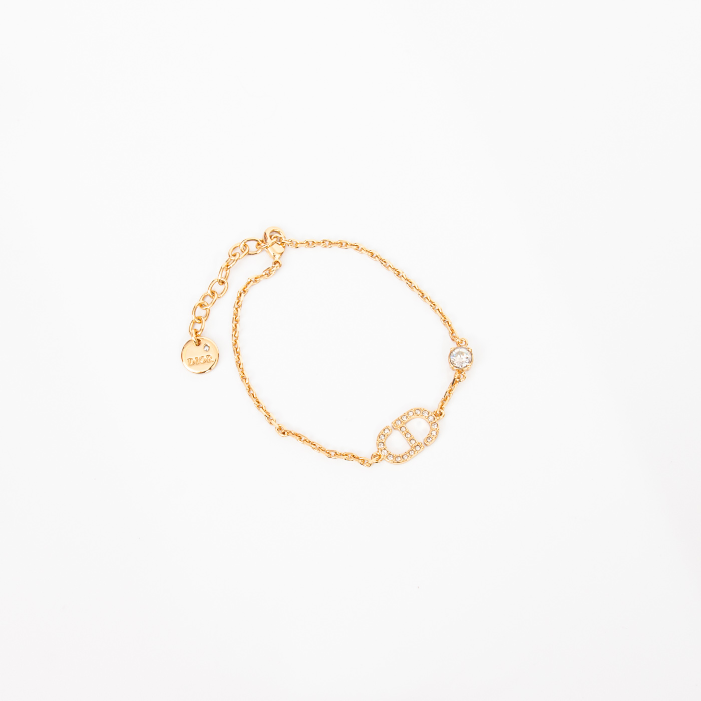 Bracelet Christian Dior Petit CD en or avec cristaux 17 cm – Image 2