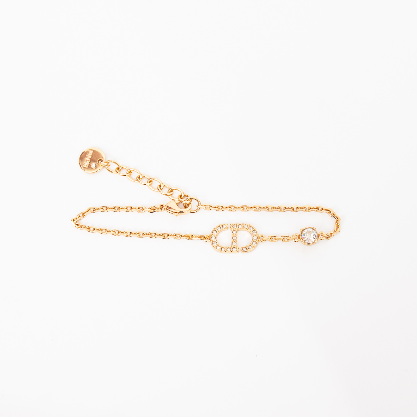 Bracelet Christian Dior Petit CD en or et cristaux 17 cm – Image 4