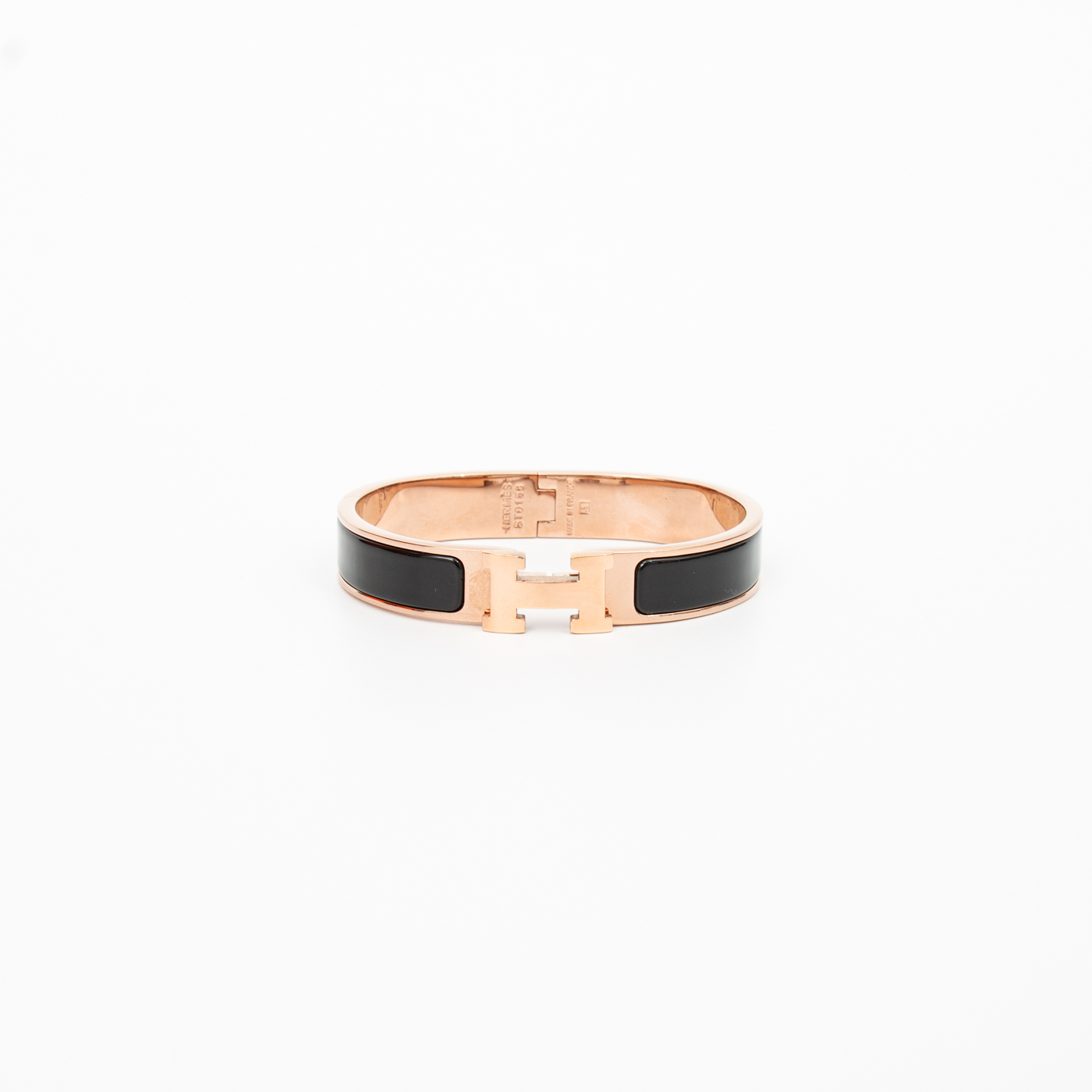Bracelet Hermès Click H en métal noir
