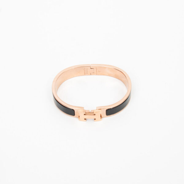 Bracelet Hermès Click H en métal noir