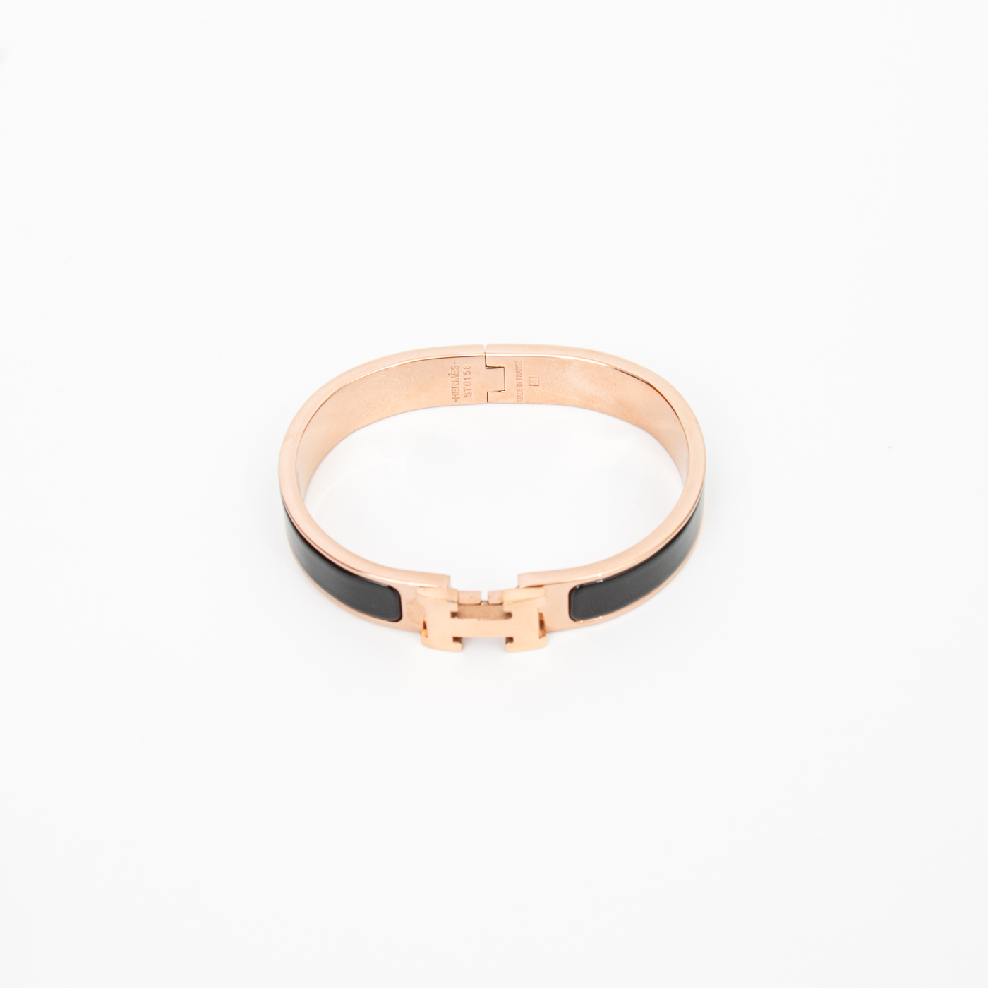 Bracelet Hermès Click H en métal noir – Image 2