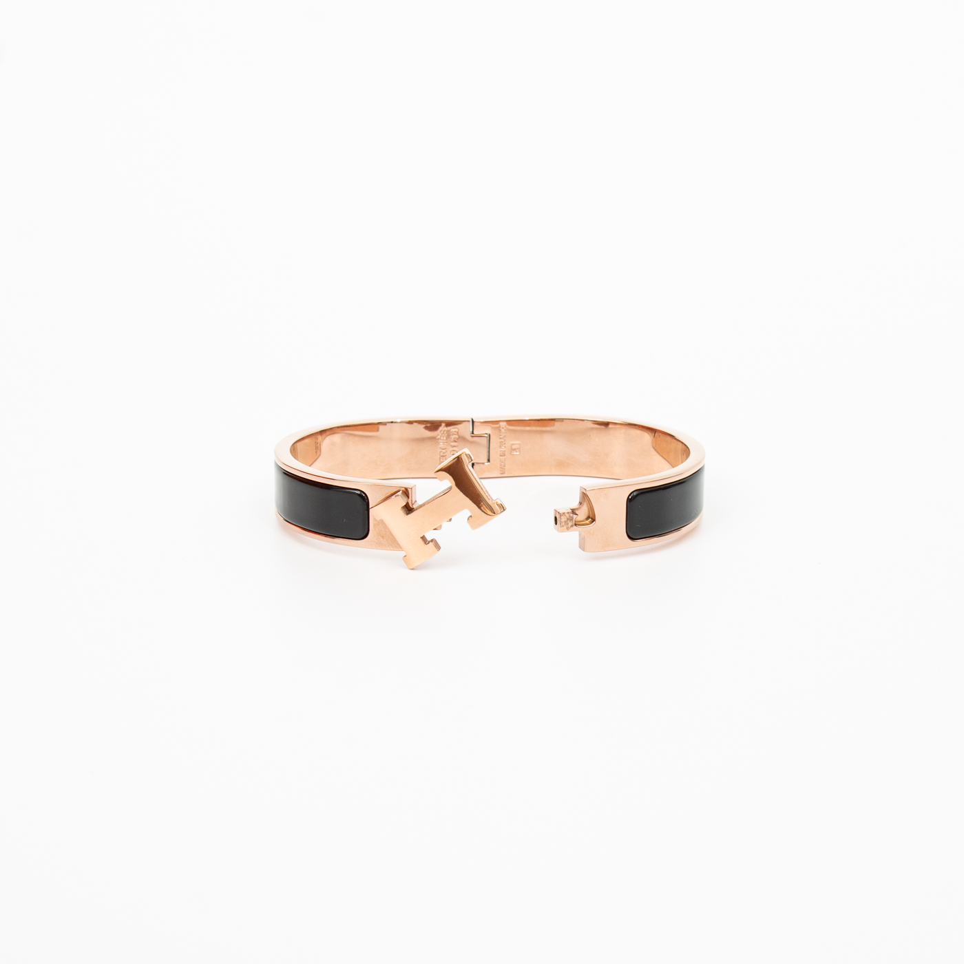 Bracelet Hermès Click H en métal noir – Image 4