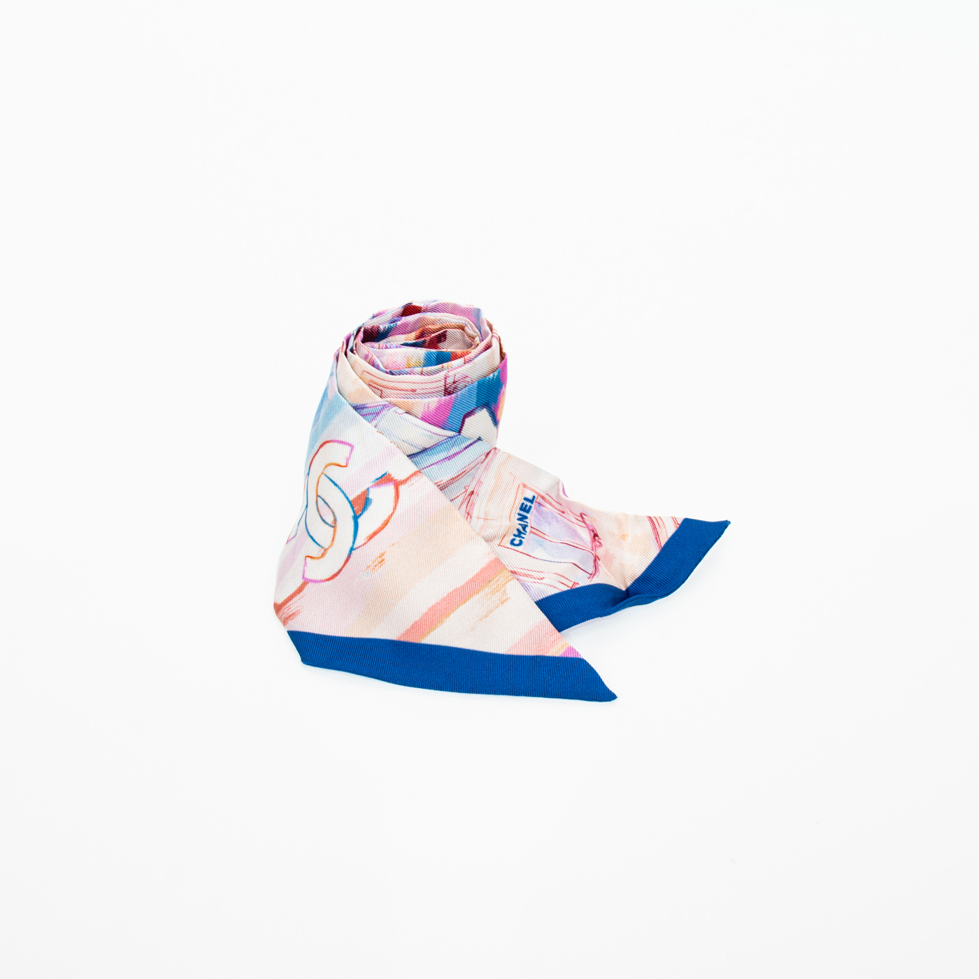 Chanel Twilly Seiden Bandeau mit Chanel Schriftzug Multicolor – Bild 1
