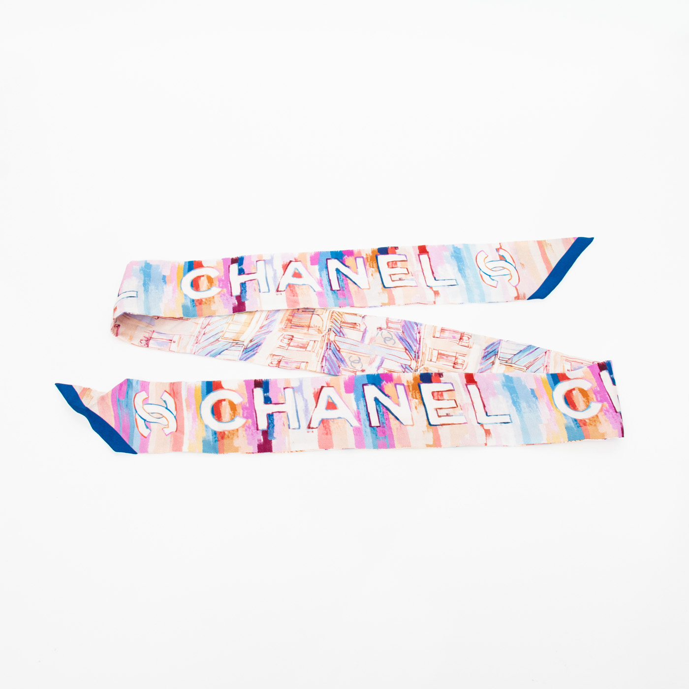 Chanel Twilly Seiden Bandeau mit Chanel Schriftzug Multicolor – Bild 2