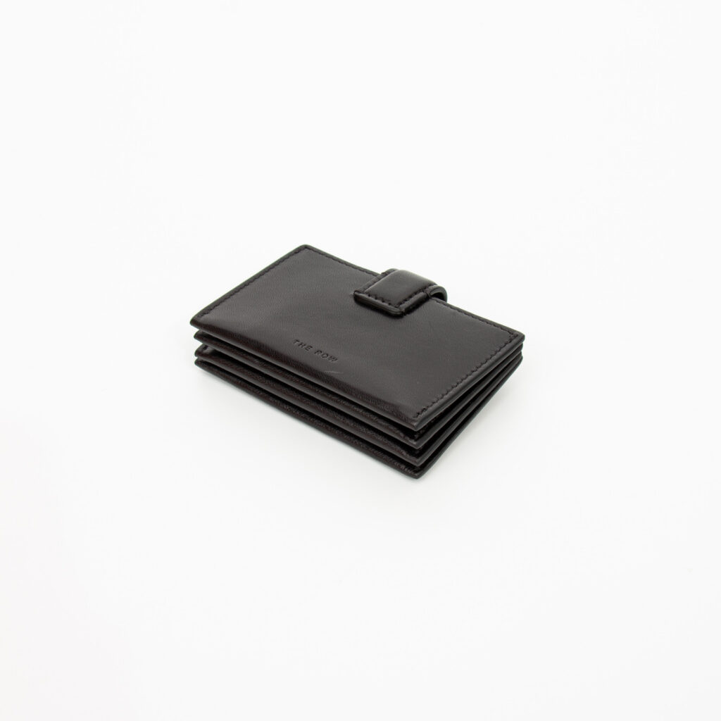The Row Mini Clutch Kartenetui in Kalbsleder Schwarz