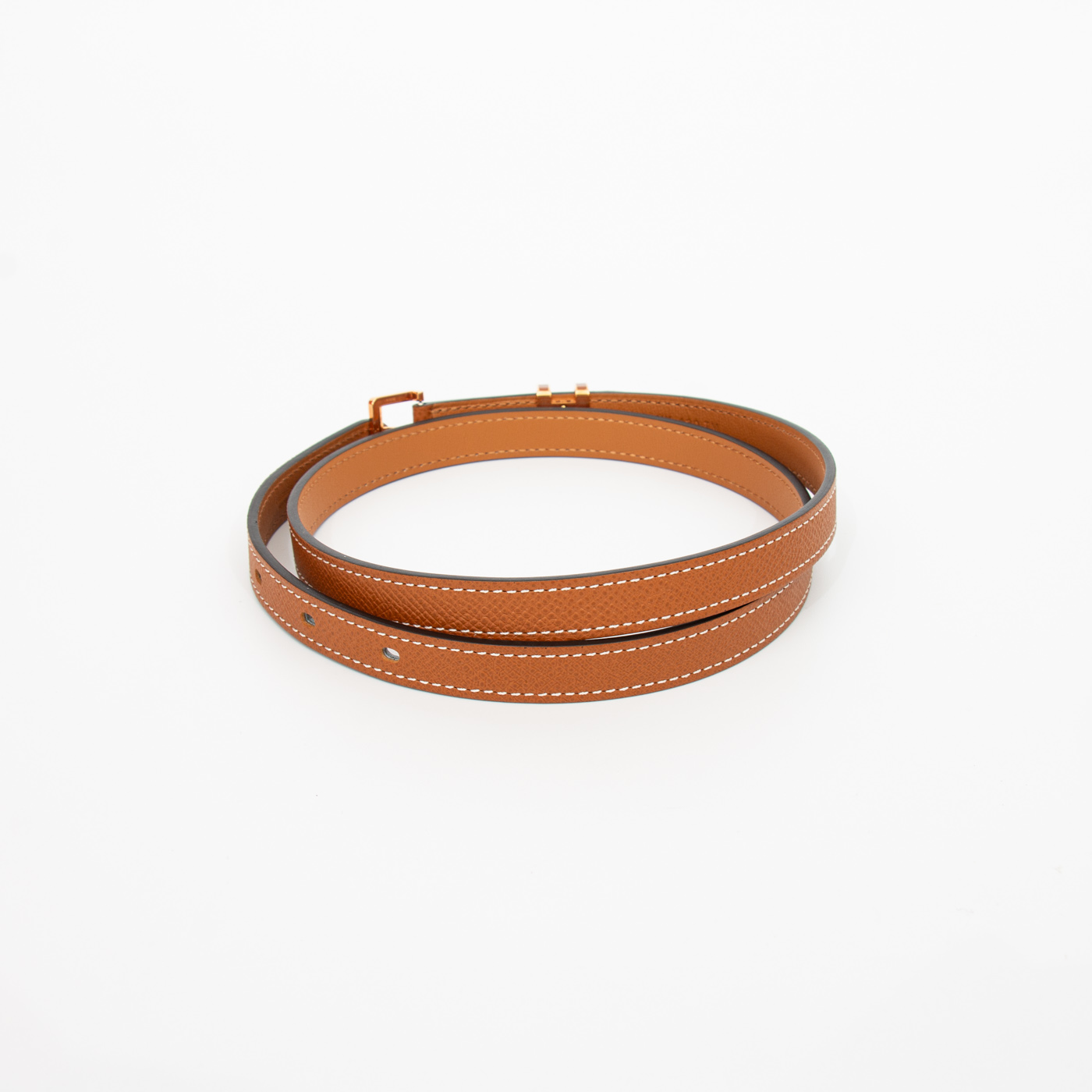 Cinturón Hermès Pop 15 en piel Epsom dorada con hebilla H dorada – Imagen 4