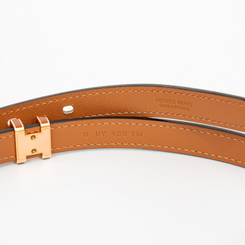 Cinturón Hermès Pop 15 en piel Epsom dorada con hebilla H dorada – Imagen 5