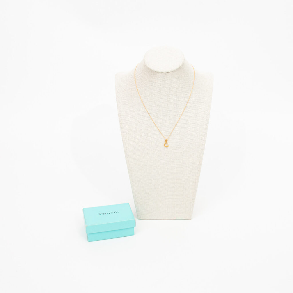 Tiffany & Co. Elsa Peretti Halskette mit S Buchstabe in Gold