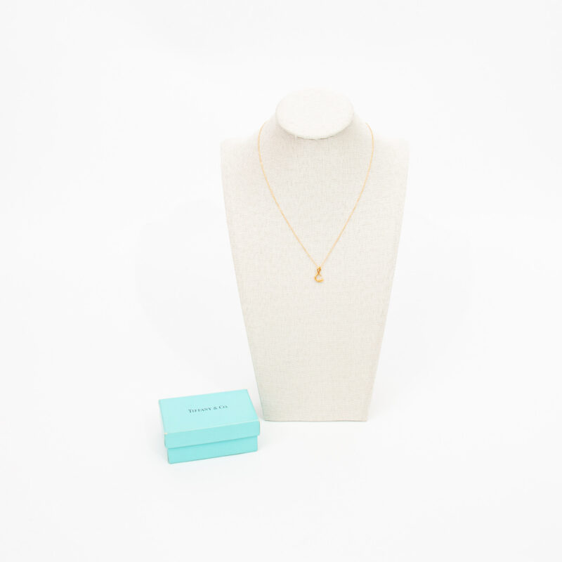 Tiffany & Co. Elsa Peretti Halskette mit S Buchstabe in Gold – Bild 1