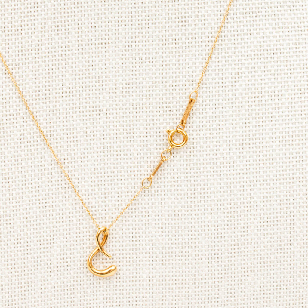 Tiffany & Co. Elsa Peretti Halskette mit S Buchstabe in Gold