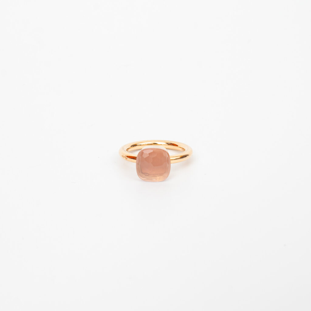 Pomellato Nudo Classic Ring aus Gold mit Rosenquarz