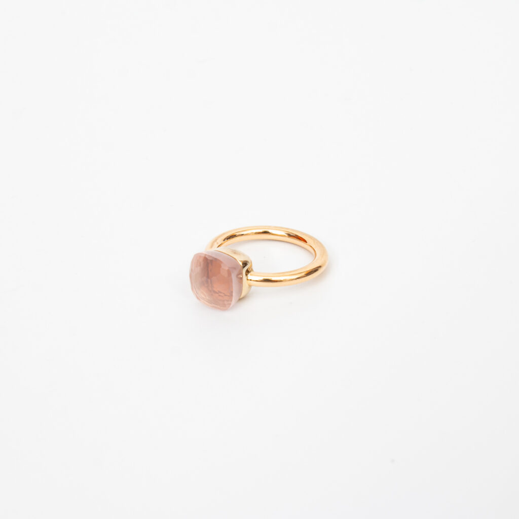 Pomellato Nudo Classic Ring aus Gold mit Rosenquarz