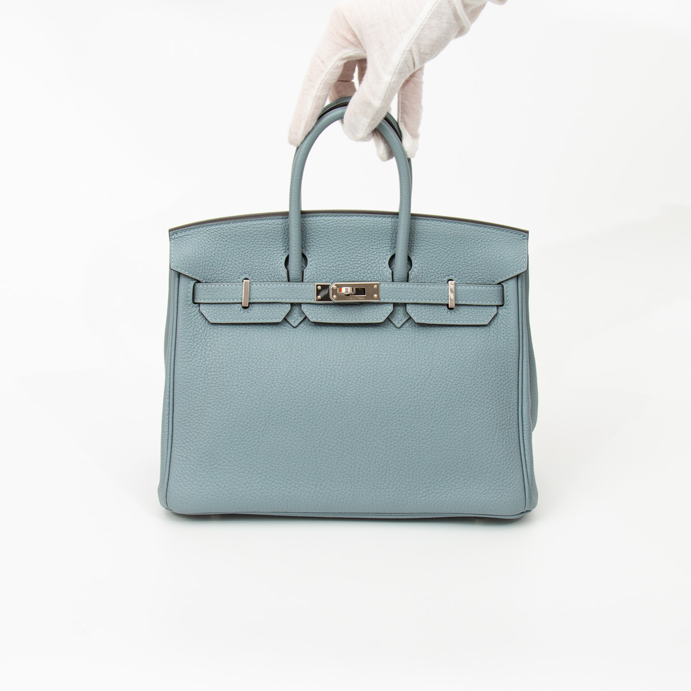 Hermès Birkin 25 Togo Leder Bleu Lin Blau mit Beige Interior aus 2022 – Bild 1