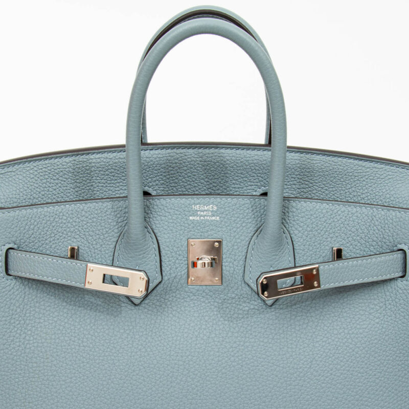 Hermès Birkin 25 Togo Leder Bleu Lin Blau mit Beige Interior aus 2022 – Bild 10