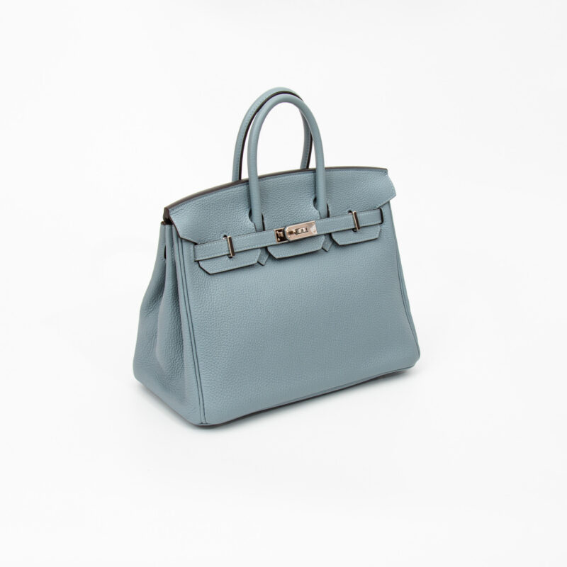 Hermès Birkin 25 Togo Leder Bleu Lin Blau mit Beige Interior aus 2022 – Bild 2
