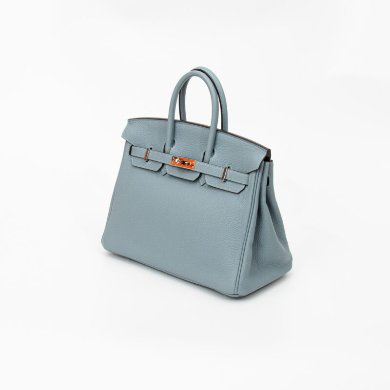 Hermès Birkin 25 Togo Leder Bleu Lin Blau mit Beige Interior aus 2022 – Bild 3