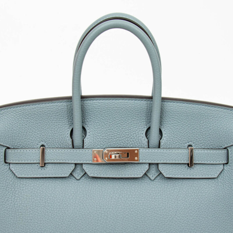 Hermès Birkin 25 Togo Leder Bleu Lin Blau mit Beige Interior aus 2022 – Bild 7