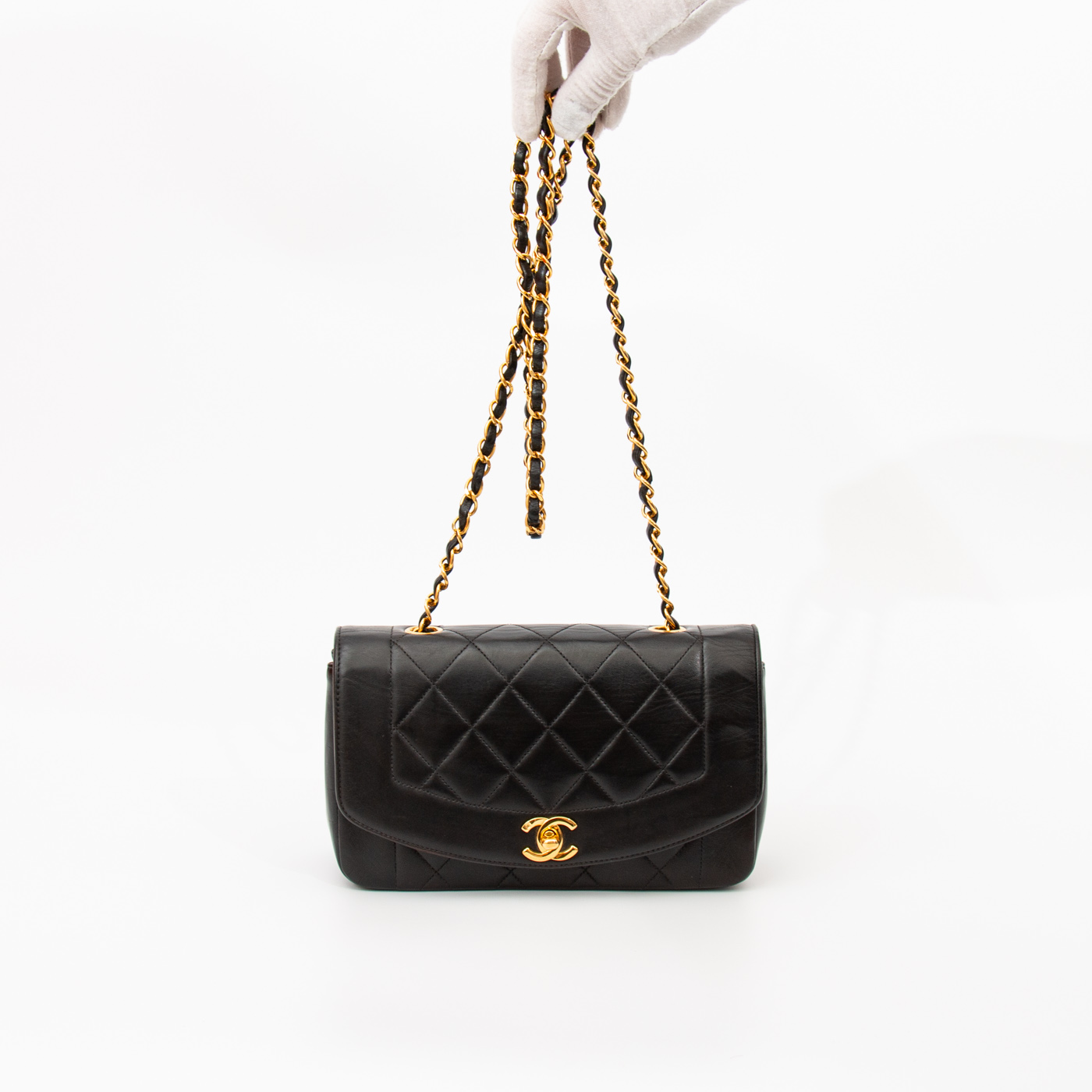 Chanel Diana Single Flap Tasche Schwarz 1994–1996 3146744
