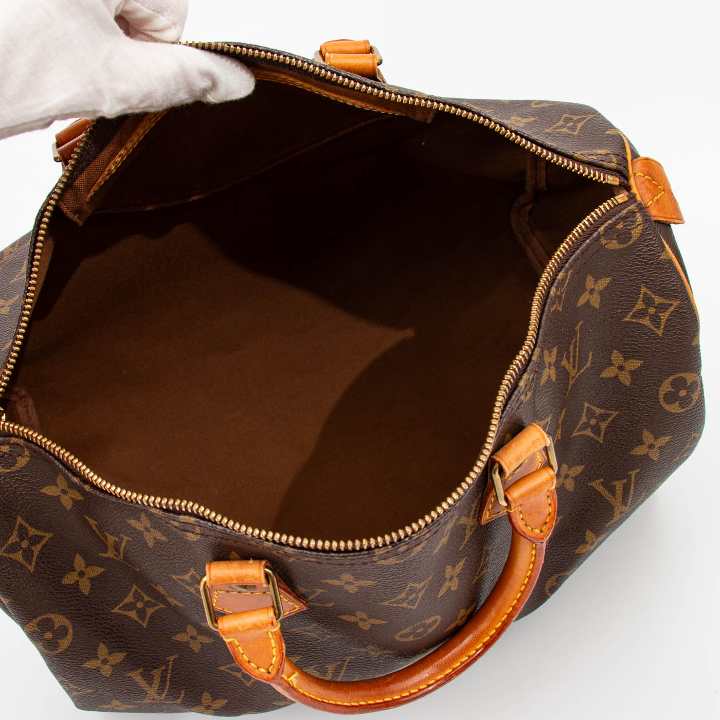 Louis Vuitton Tasche Monogram Speedy 30 Canvas Braun 1992 VI0962 – Bild 7