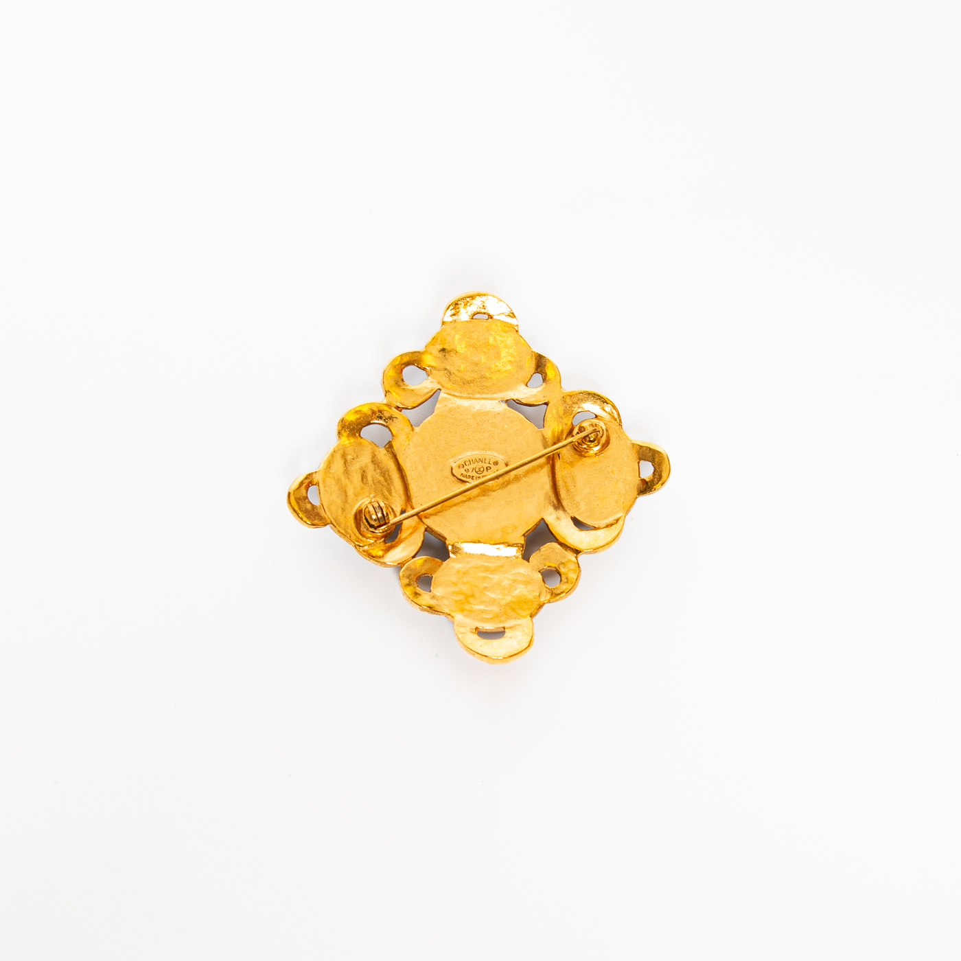 Chanel Blue Brooch with Gold-Tone Hardware – Image 3