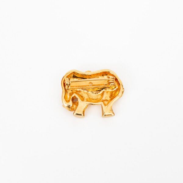 Broche éléphant Hermès, métal plaqué or, or